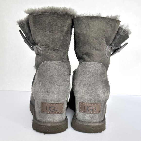 UGG Wedge Gray Ankle Wedge Boots – Size 6.5 - Picture 4 of 8